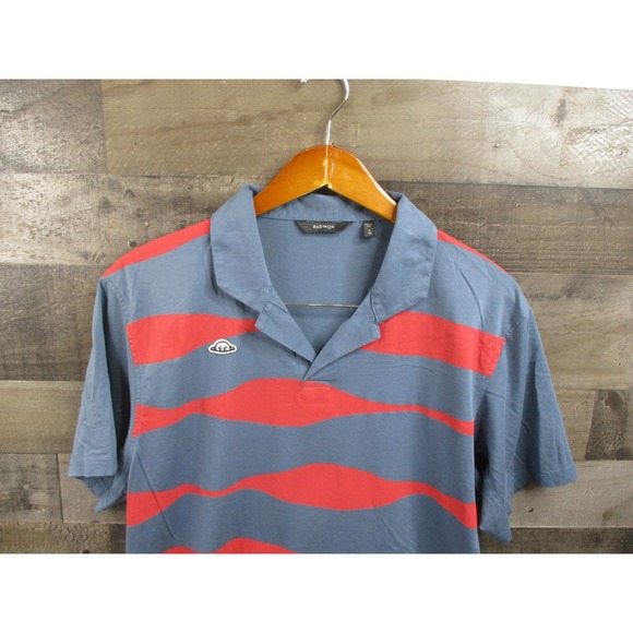 Radmor Other - Radmor Polo Shirt Mens Medium Blue Red Striped Golf Retro Short Sleeve Peru